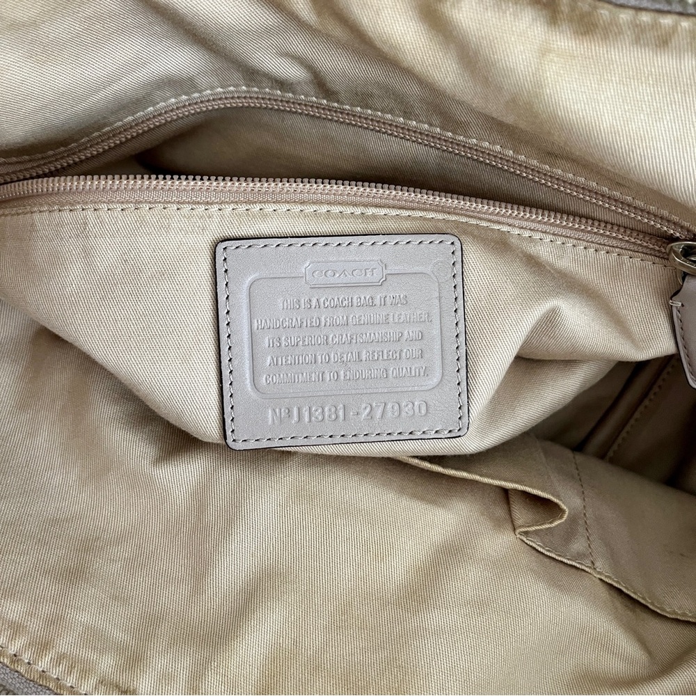 Coach Light Grey ‘Bleeker Cooper’ Pebbled Leather Satchel - Picture 9 of 9
